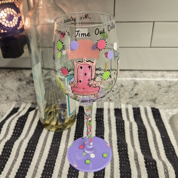 Enesco Other - Lolita Mommy’s Time Out Hand Painted Wine Glass Enesco